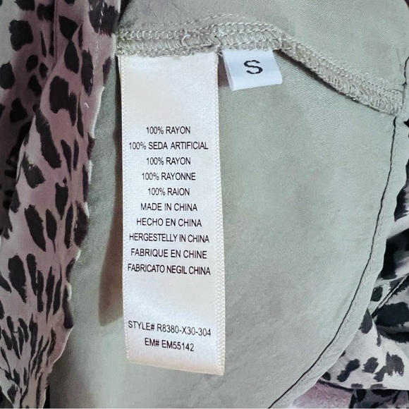 Anthropologie Cloth & Stone Cheetah Print Mini Dress in Olive Size S - Picture 11 of 11